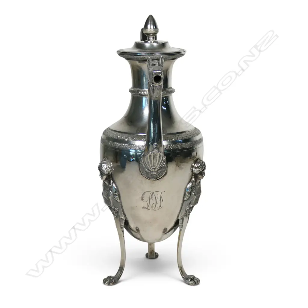A 19thC Italian .834 standard silver coffee pot, Image 1++