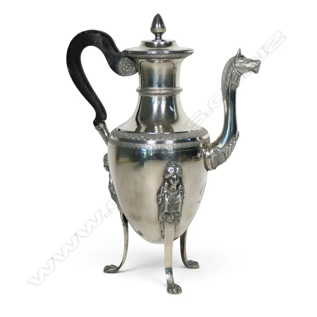 A 19thC Italian .834 standard silver coffee pot, Image 1++