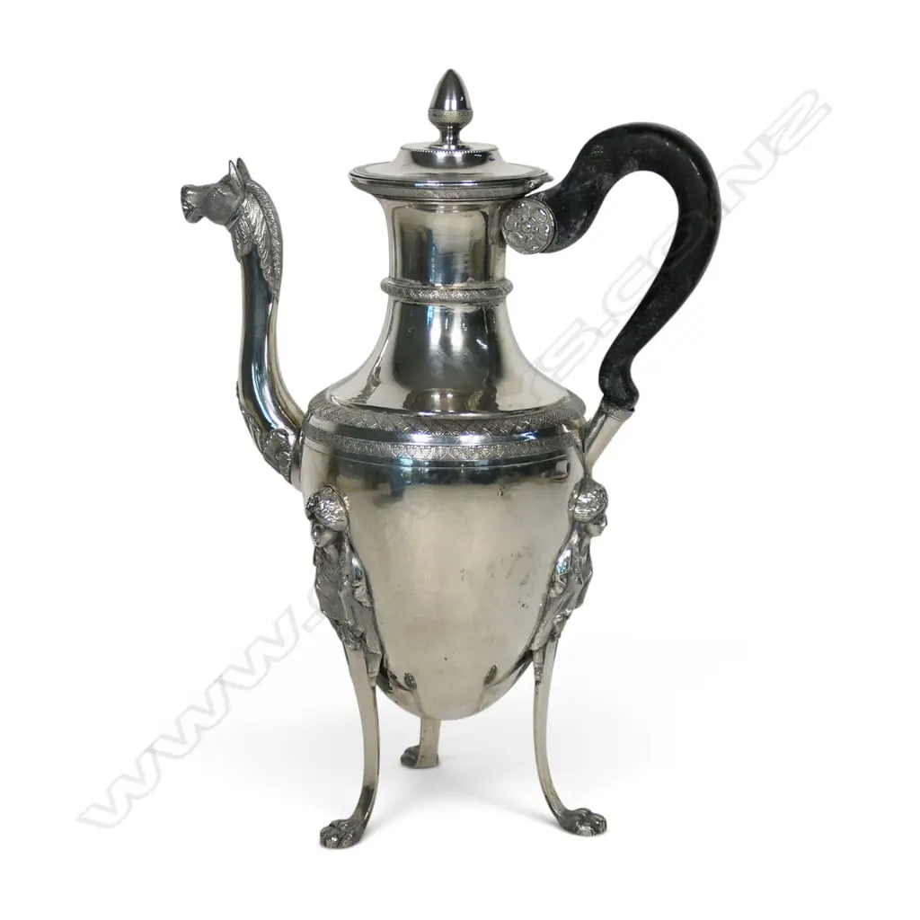 A 19thC Italian .834 standard silver coffee pot, Image 1++