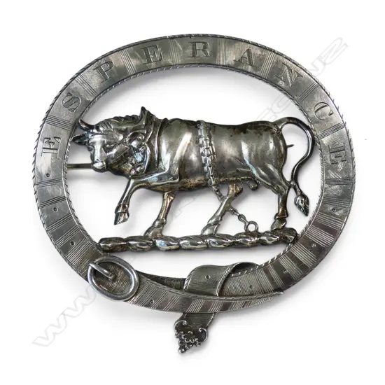 A 19thC Scottish silver clan crest bonnet badge,