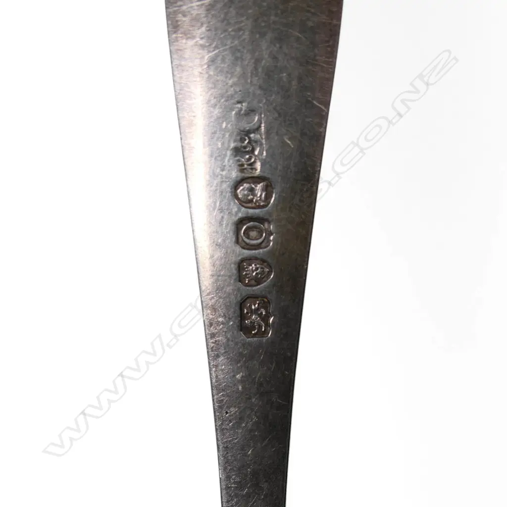 A George III silver bright cut tablespoon, Image 1++