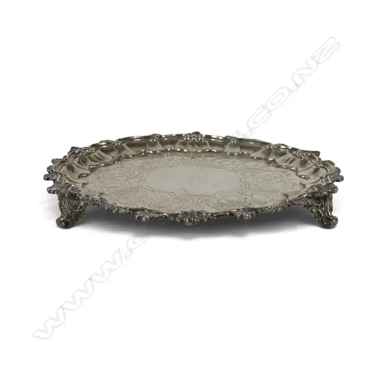 A Victorian silver piecrust salver,