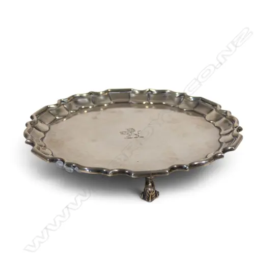 A late Victorian silver pie crust waiter,