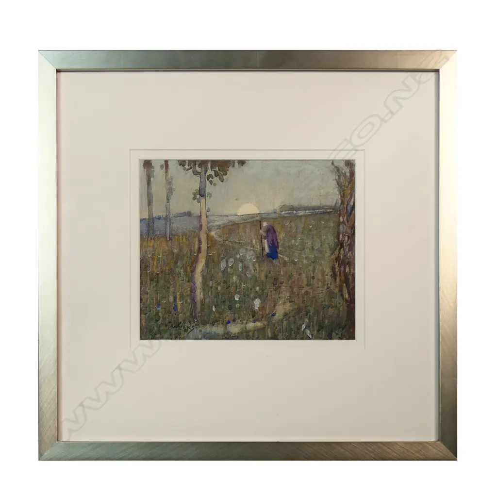 John Weeks (NZ 1888-1965) Untitled (Figure in landscape), Image 1++