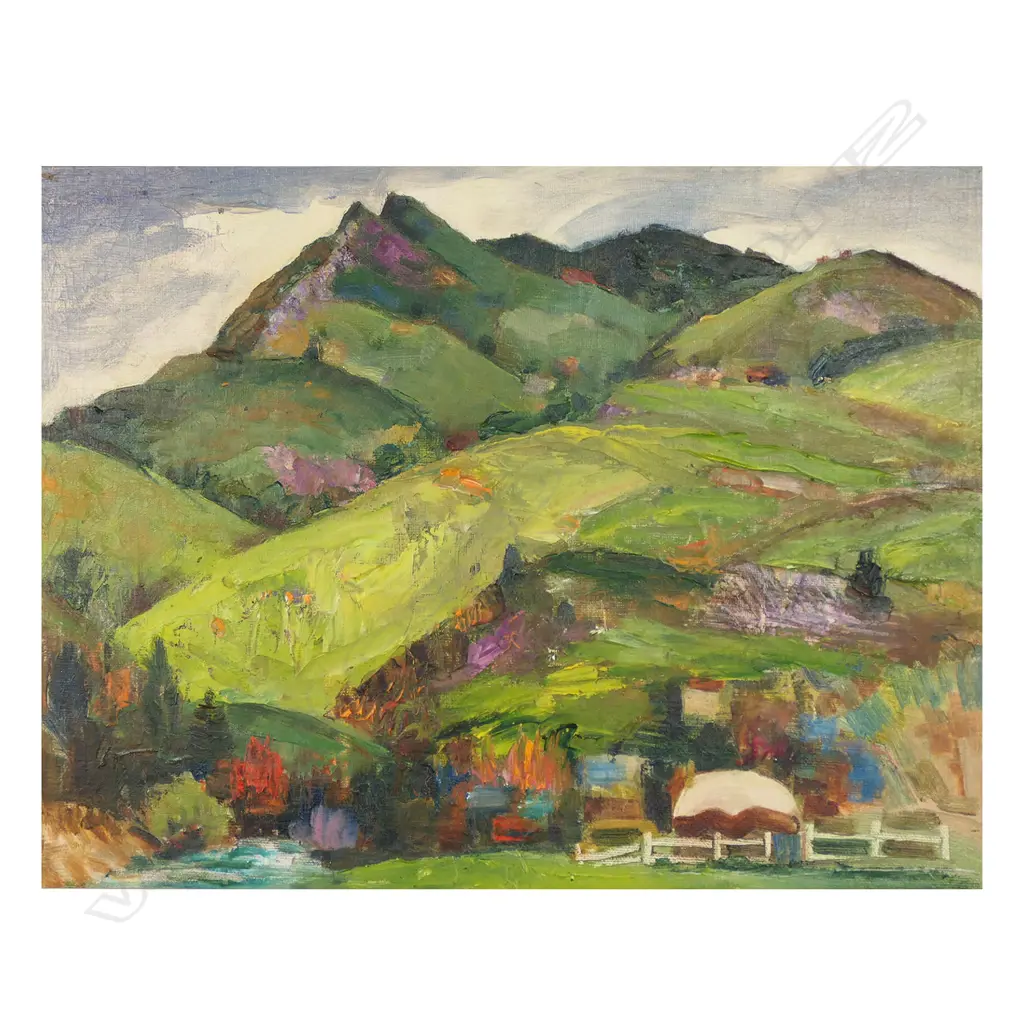 John Weeks (NZ 1888-1965) 'King Country Landscape', Image 1++