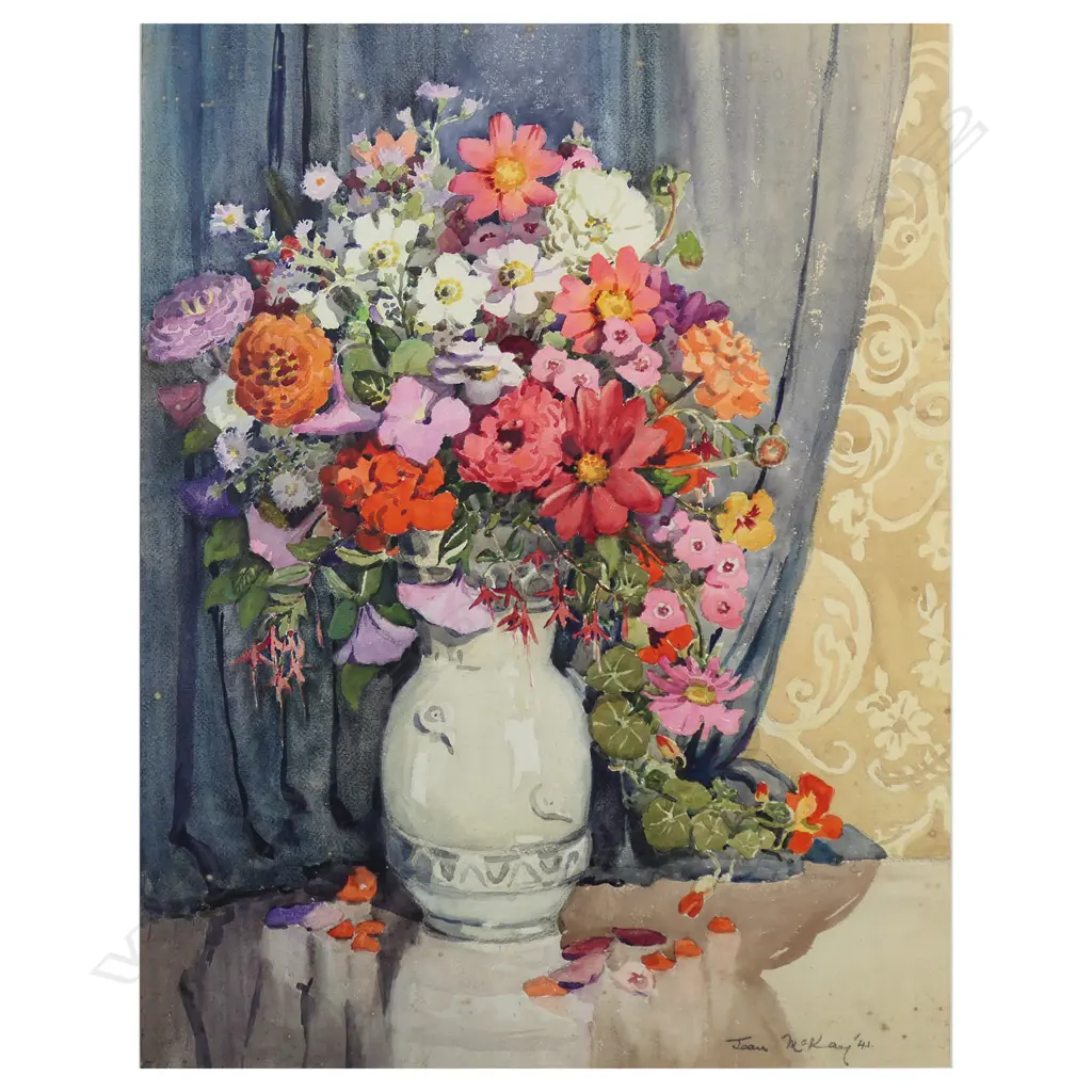 Jean McKay (NZ 1908-1993) Still Life With Flowers, Image 1++