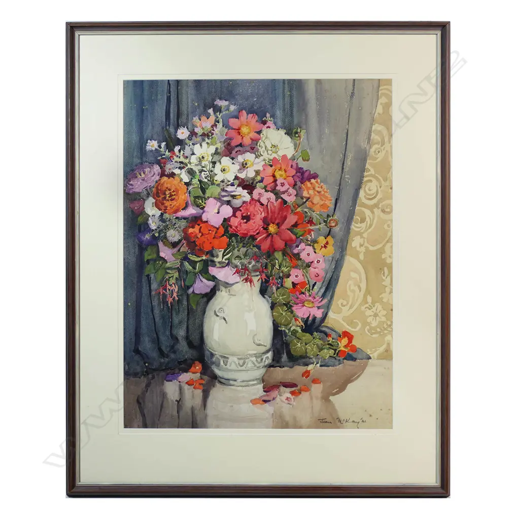 Jean McKay (NZ 1908-1993) Still Life With Flowers, Image 1++