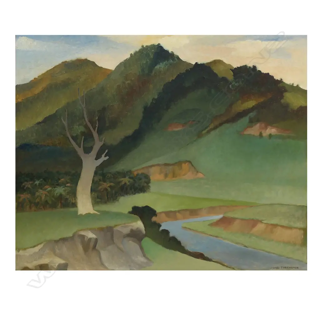 James Turkington (NZ 1895-1979) ‘Hills near Waihi', Image 1++