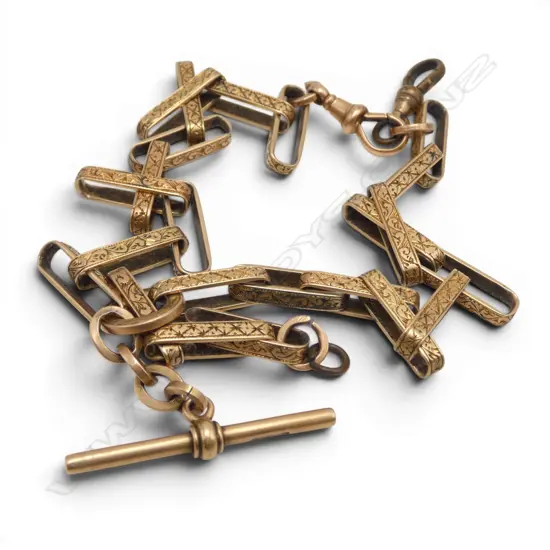 A c.1900 15ct gold Albert fob chain,