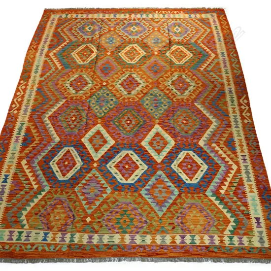 A good hand-woven Kilim carpet,