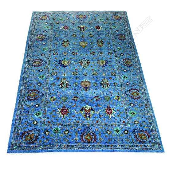 A striking hand-knotted Chobi carpet,
