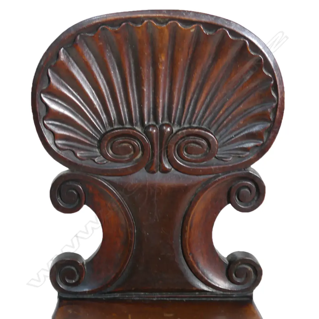A pair of Victorian mahogany hall chairs, Image 1++