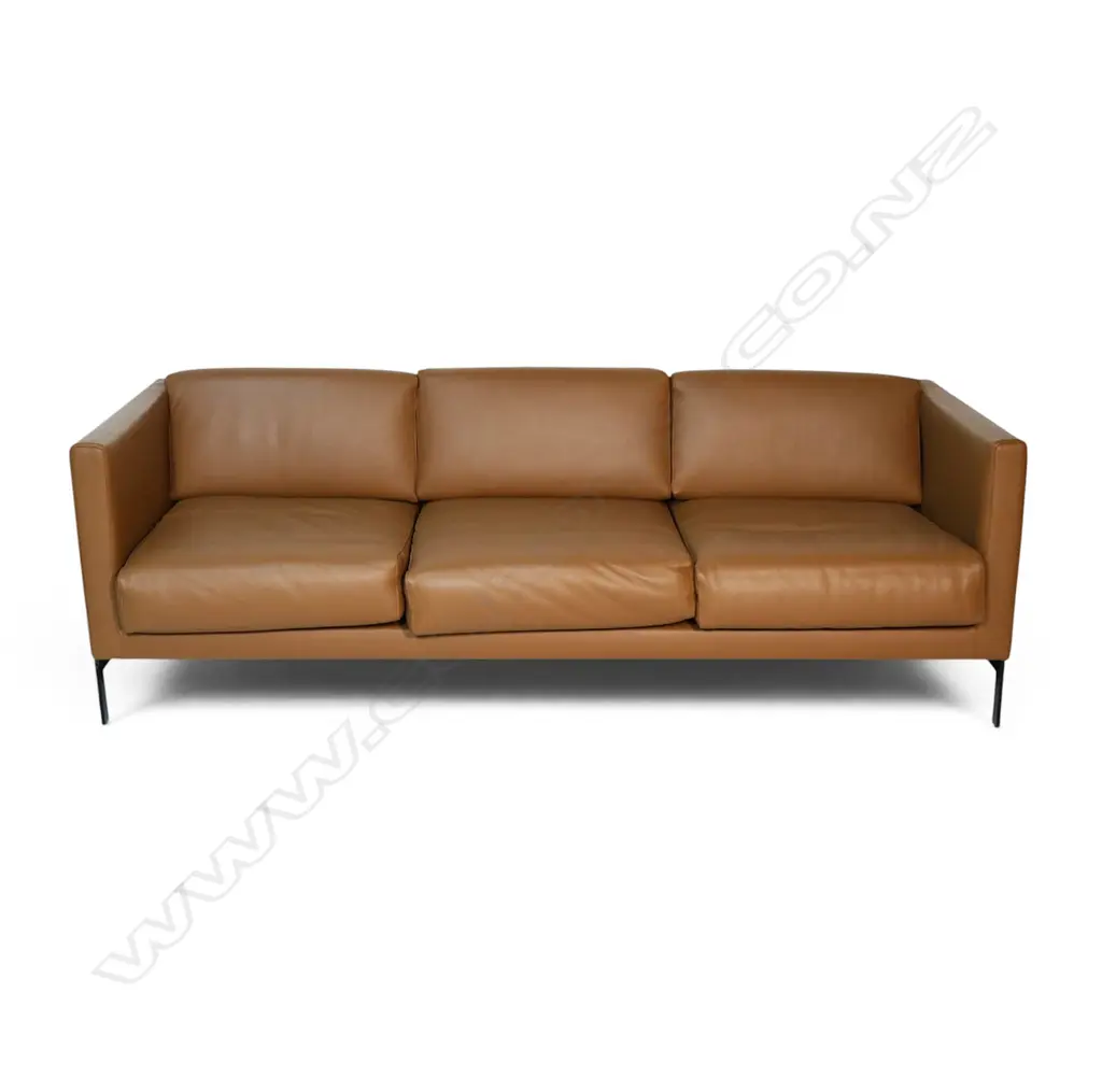 A Simon James Design tan leather sofa, Image 1++