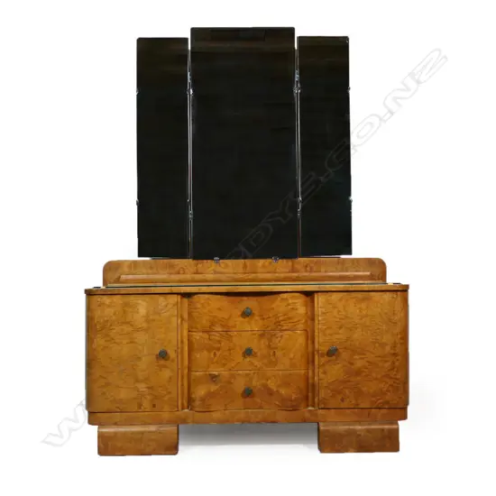 A walnut Art Deco dressing table,