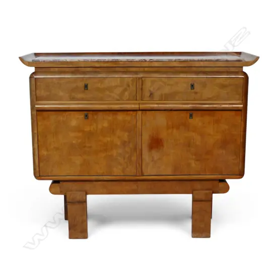 A walnut Art Deco cabinet,
