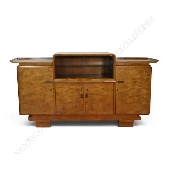 An impressive walnut Art Deco sideboard,