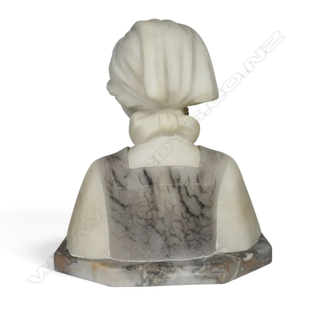 early 1900s marble and alabaster bust after P. Fattorini, Image 1++