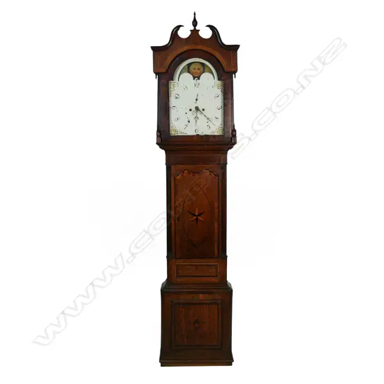 A 19thC oak long case clock,
