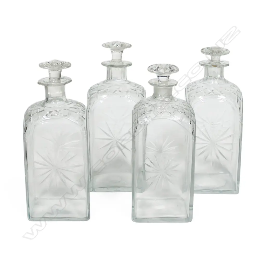 A quality early Victorian Rosewood and brass inlaid ship's four bottle tantalus, Image 1++