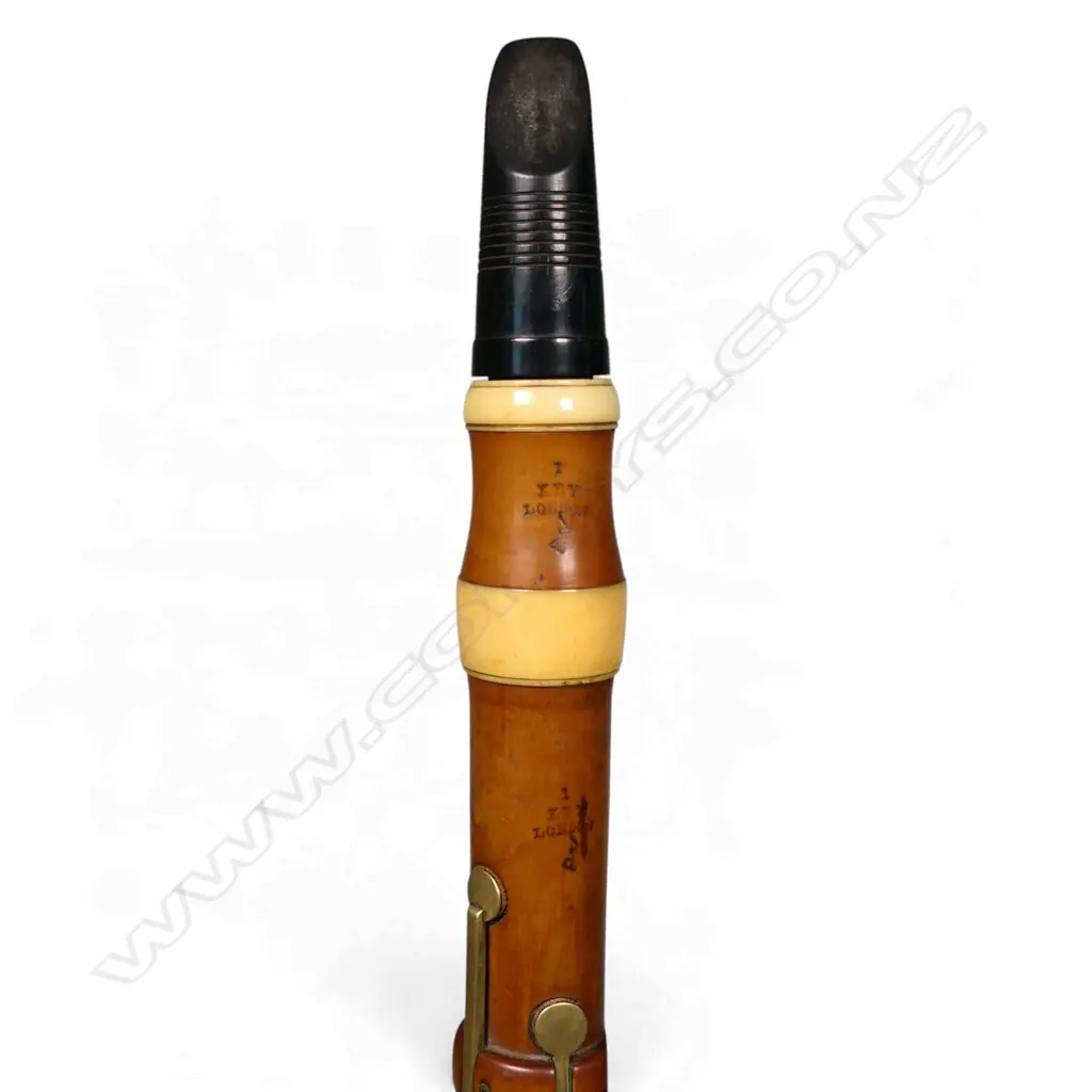 A Victorian boxwood ivory and brass clarinet by Thomas Key, Image 1++