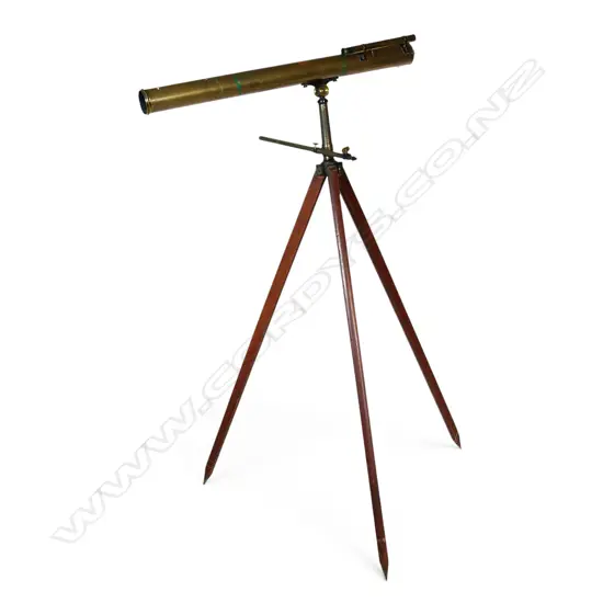 A Victorian brass celestial telescope,