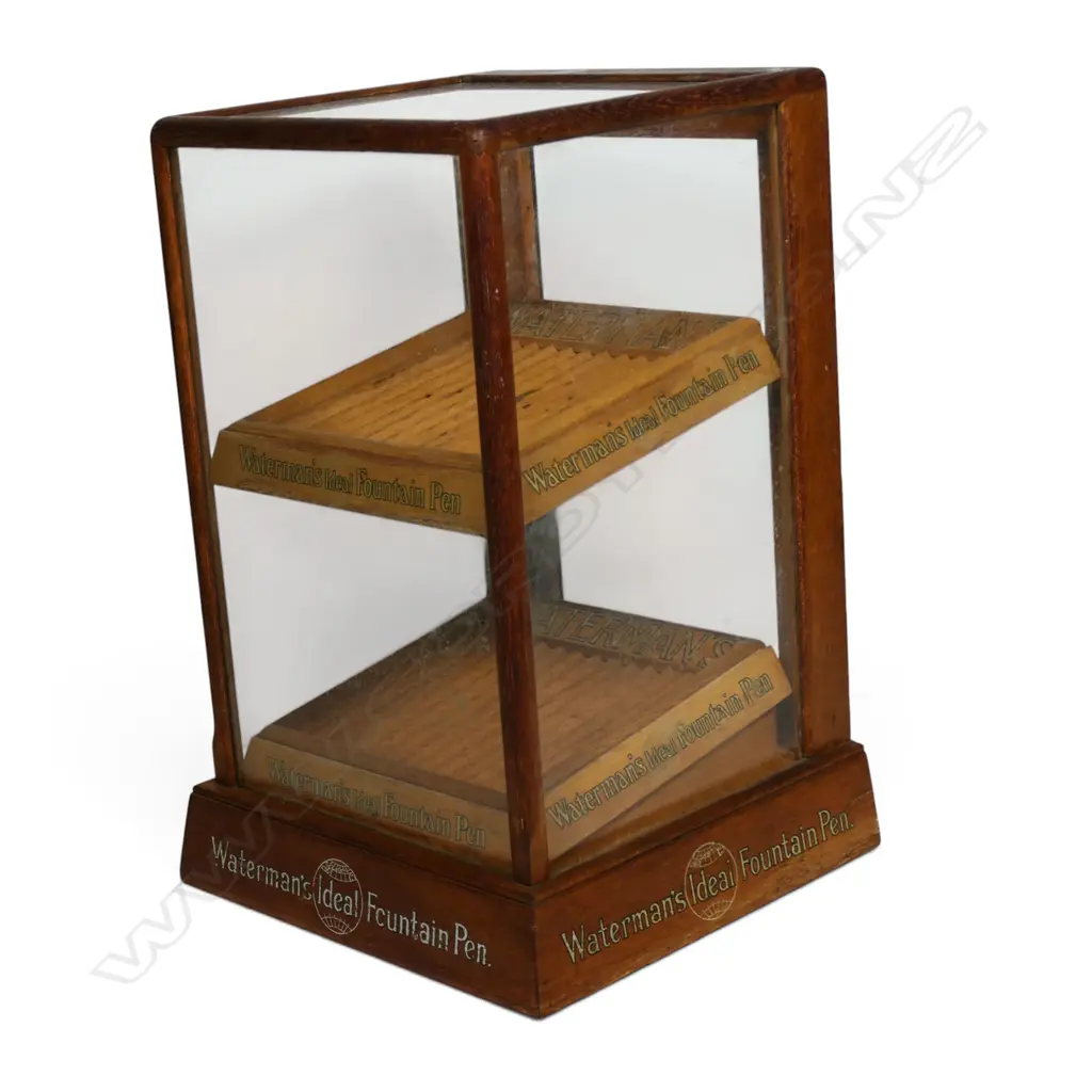 A 1920s Waterman's Ideal Fountain Pen counter display cabinet, Image 1++