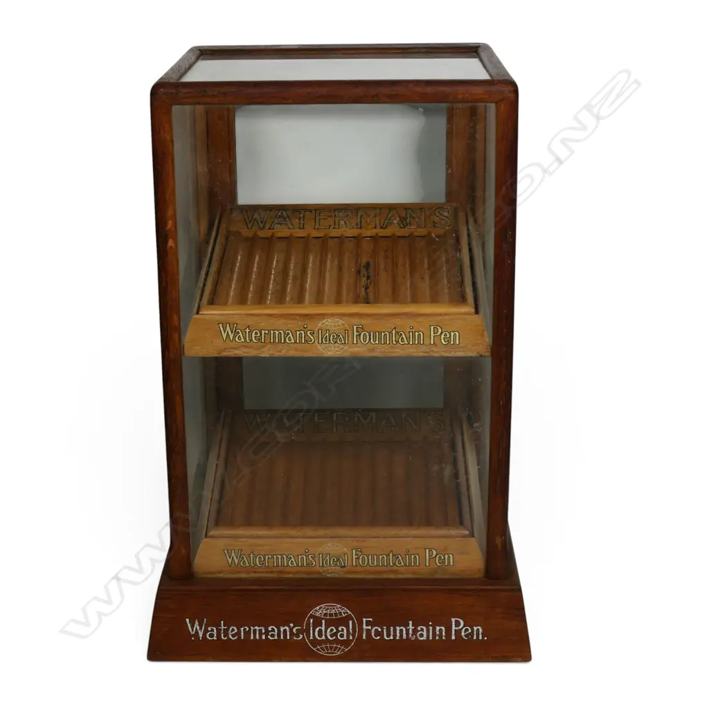 A 1920s Waterman's Ideal Fountain Pen counter display cabinet, Image 1++