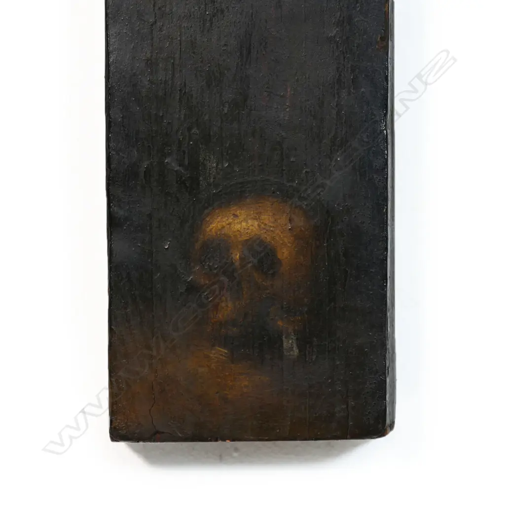 A Spanish hand painted rustic wooden crucifix, Image 1++