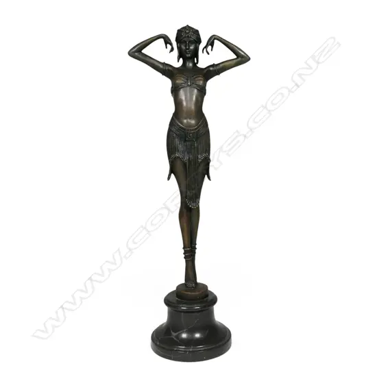 A modern Art Deco style bronze figurine of the ‘Scarab Dancer',