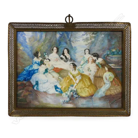 After Franz Xaver Winterhalter (1805-1873), 'The Empress Eugenie' surrounded by her ladies in waiting,