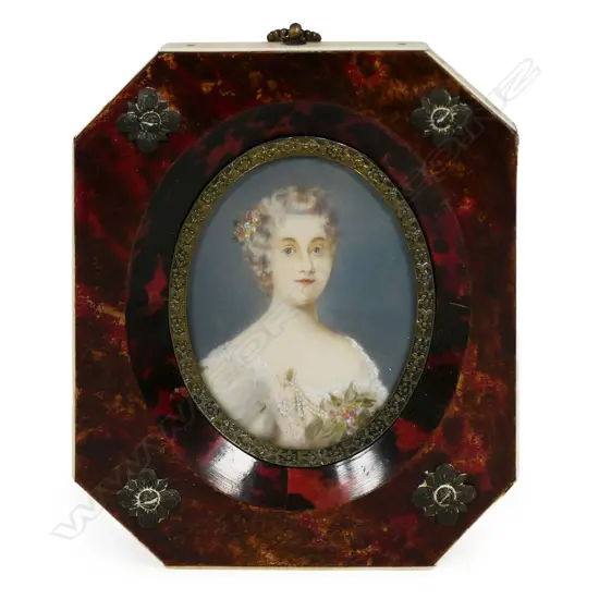 A vintage portrait miniature on ivory,