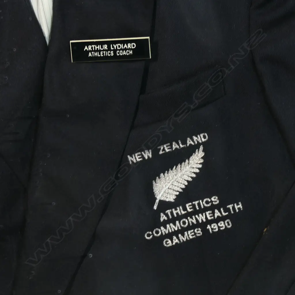 A 1990 Commonwealth Games athletics jacket associated with Arthur Leslie Lydiard ONZ, Image 1++