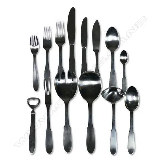 A Georg Jensen 'Mitra' stainless steel eight place cutlery service,