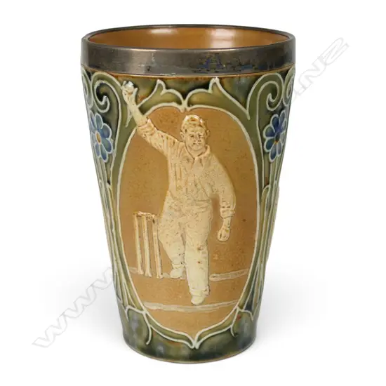 A rare Doulton Lambeth Art Nouveau beaker,
