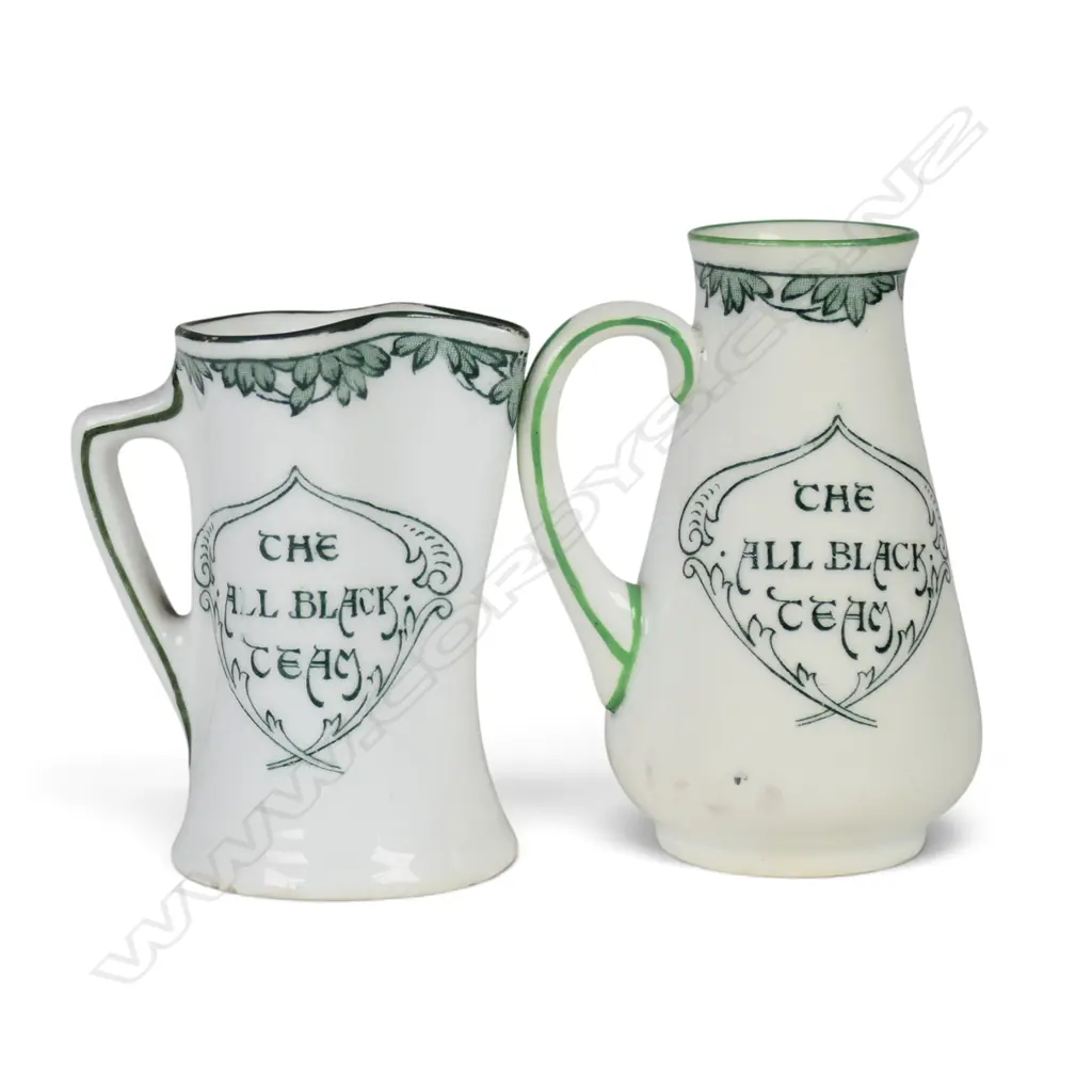 Two rare Royal Doulton miniature jugs 'The All Blacks Team', Image 1++