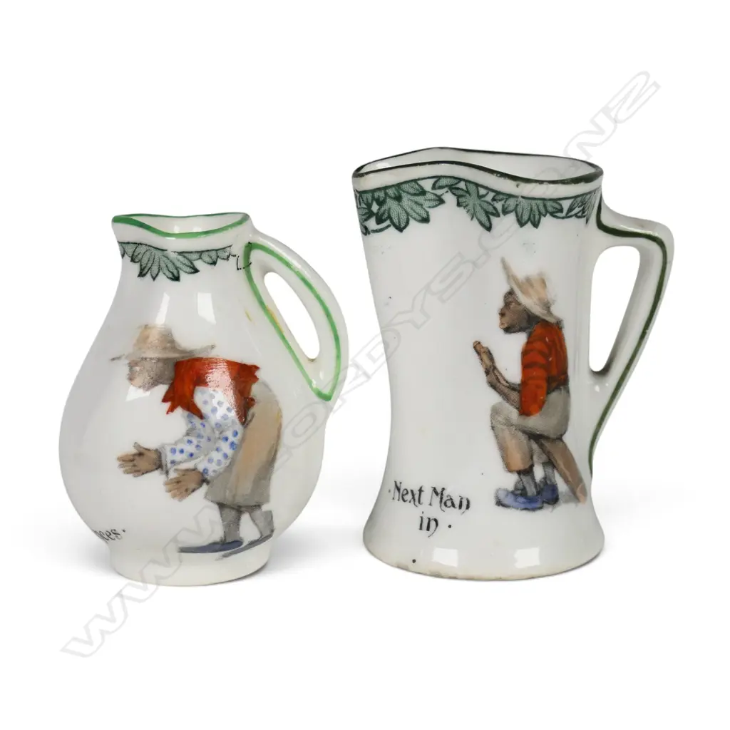 Two rare Royal Doulton 'The All Blacks Team' miniature jugs, Image 1++