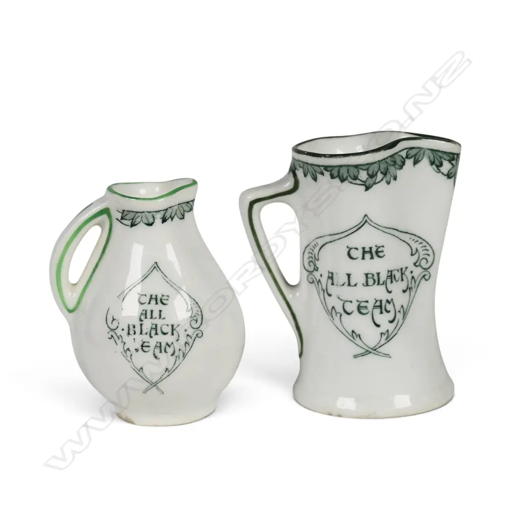 Two rare Royal Doulton 'The All Blacks Team' miniature jugs, Image 1++