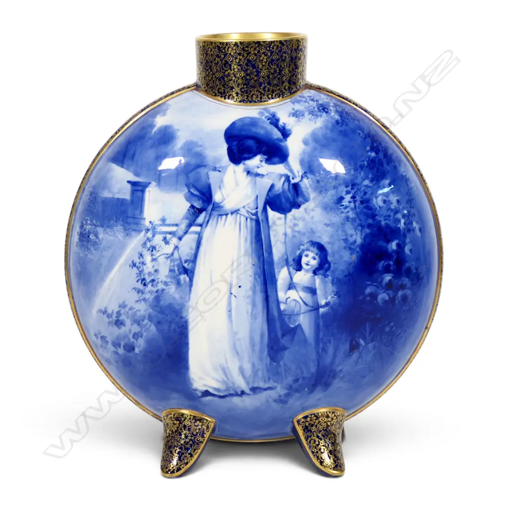A Royal Doulton Blue Children 'moon flask' vase, Image 1++
