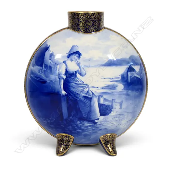 A Royal Doulton Blue Children 'moon flask' vase,