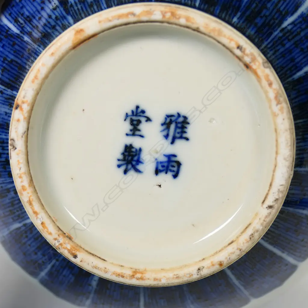 Chinese Blue and White Porcelain Grouped Phoenix Peony Vase, Image 1++