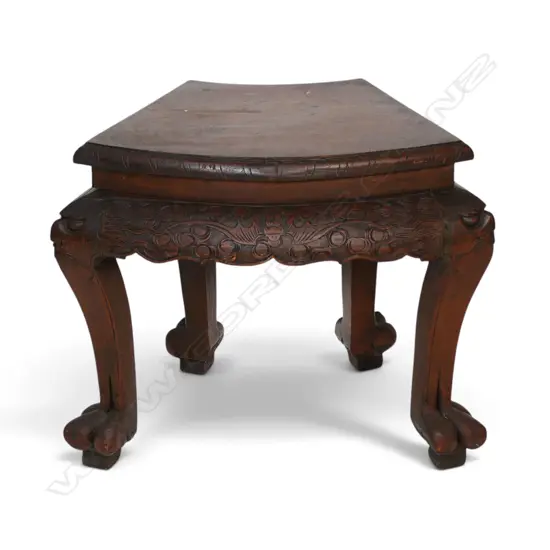 An early 20thC Chinese carved hardwood side table / stand,