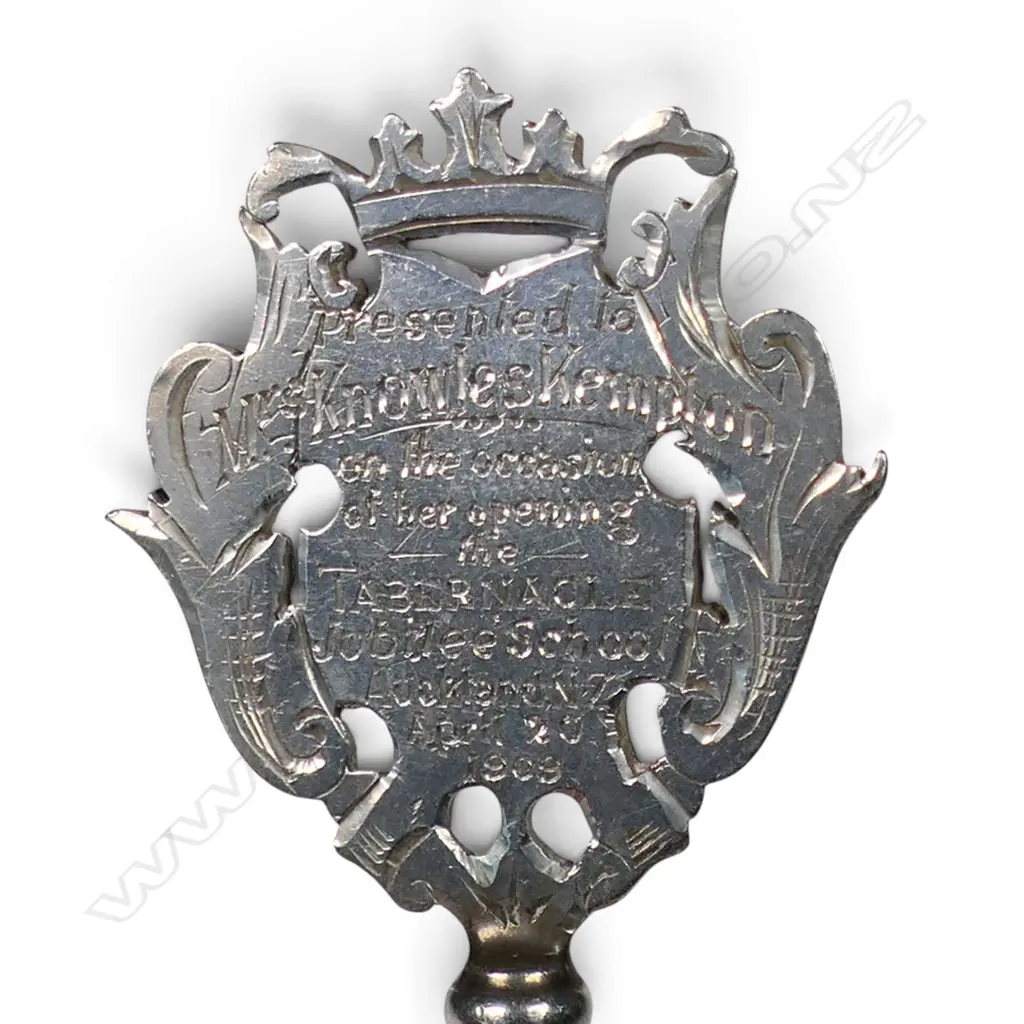 An early 20thC New Zealand silver presentation Key with 1909 Auckland School Inscription, Image 1++