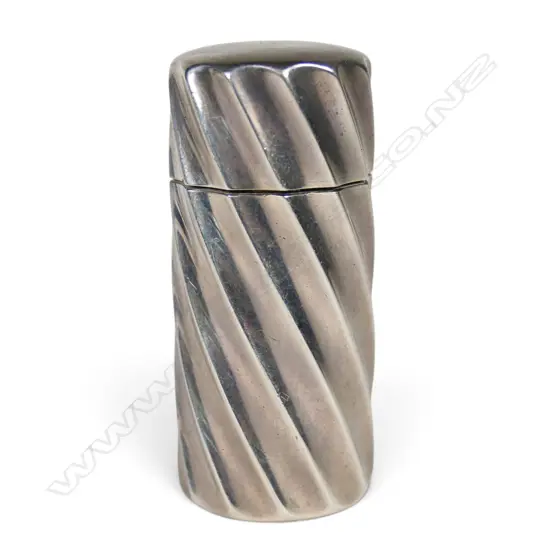 A Late Victorian silver wrythen fluted scent bottle,