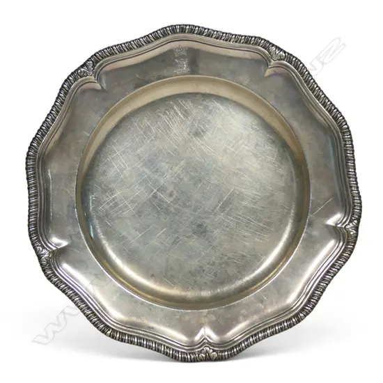 Two Georgian silver dinner plates,