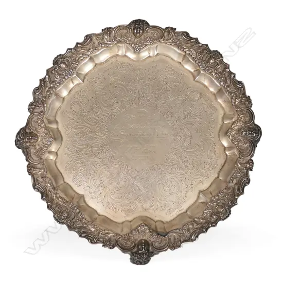 A George IV silver salver,
