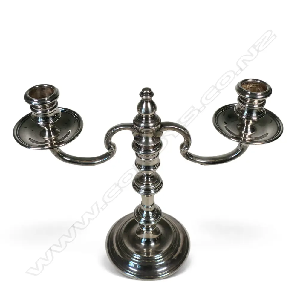 A silver baluster table candelabra, Image 1++