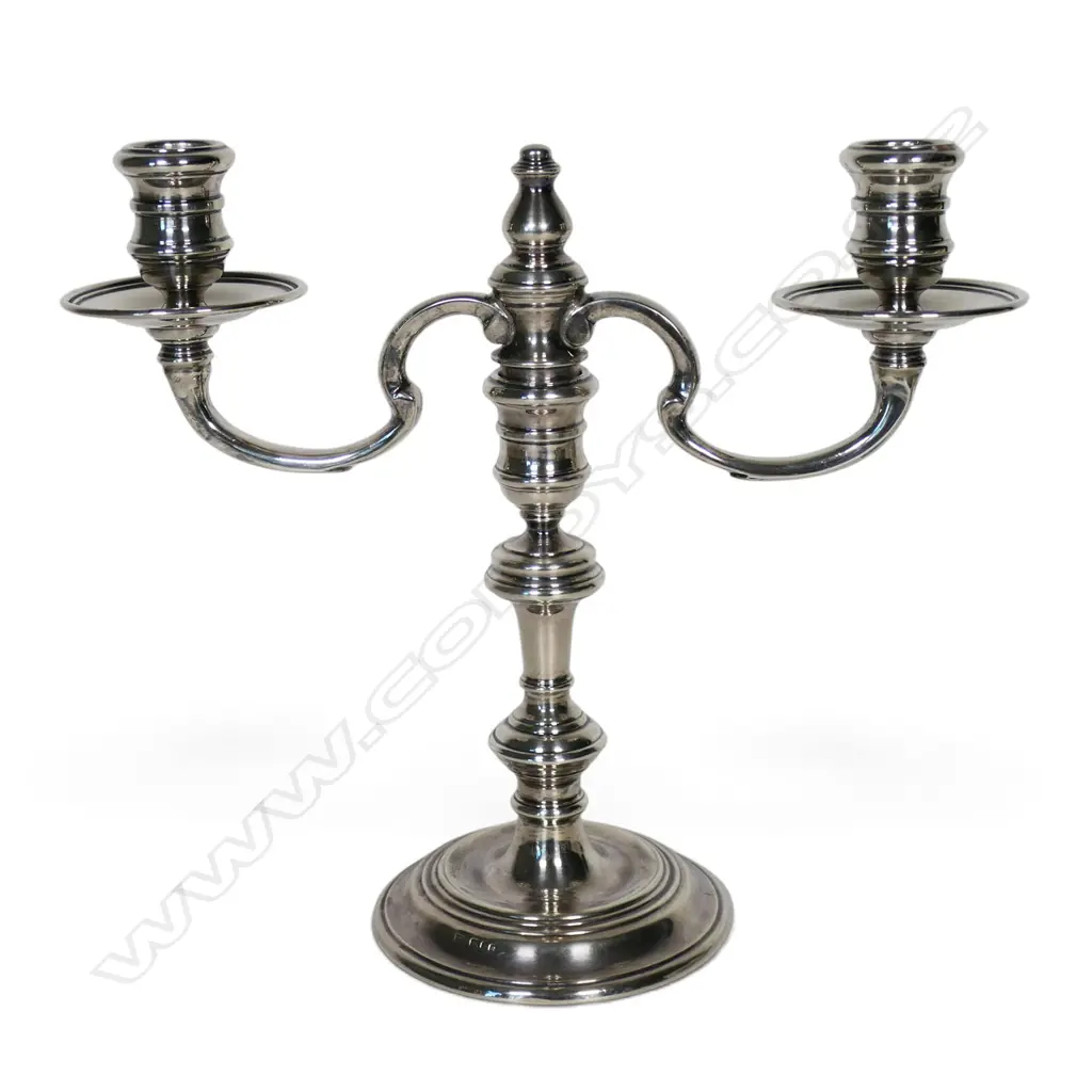 A silver baluster table candelabra, Image 1++