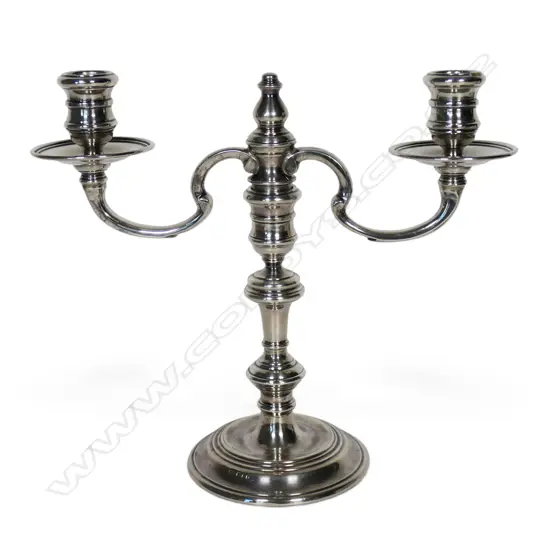 A silver baluster table candelabra,