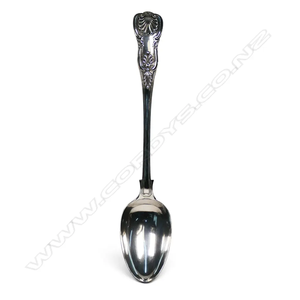 A Victorian heavy silver King's pattern serving spoon, Image 1++