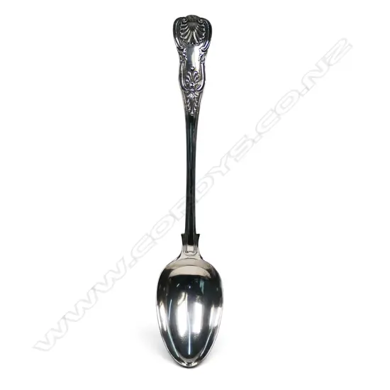 A Victorian heavy silver King's pattern serving spoon,